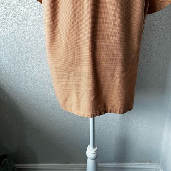 Silk Icon Peach Shirt Short Sleeve 100% Silk Pocket SZ L - Picture 5 of 11